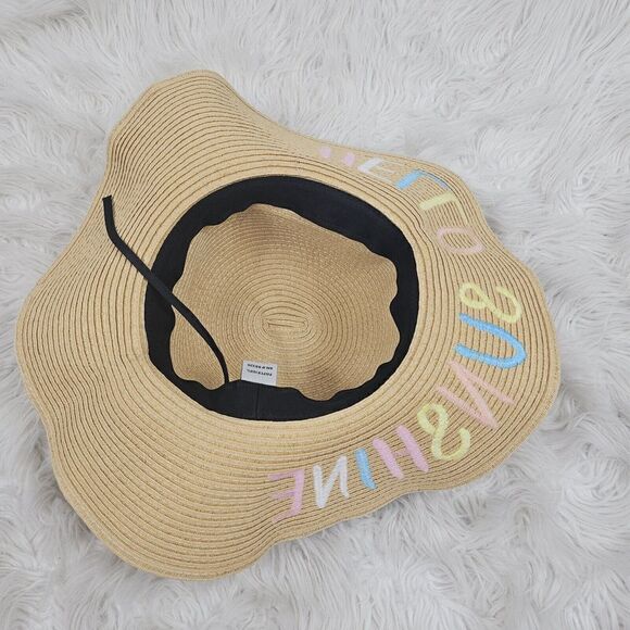 CC Beanie Women's Embroidered Floppy Brim Sun Hat Hello Sunshine - Picture 3 of 6